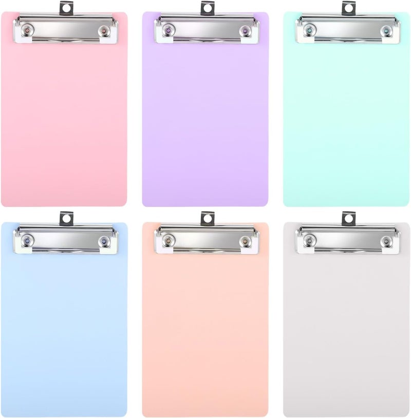 YONHTUTU 6 Pack Small Clipboards, Plastic Mini Clipboards 4.7x7.3, A6 Size Mini Clipboard with Retaining Clips, Memo Size Notepads Pocket Clipboard, Colorful Clip Board for Classroom Restaurants Office Gifts - Image 1